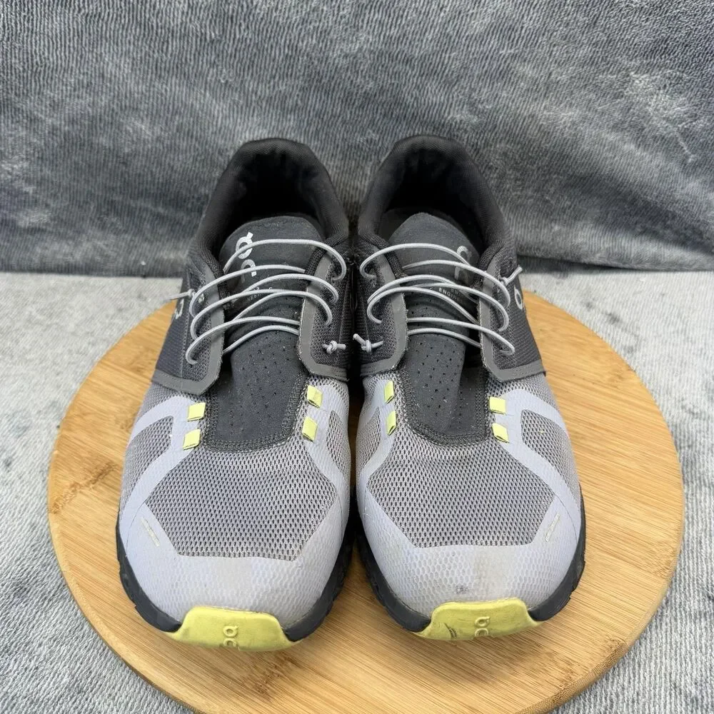 On Shoes Mens Size 12.5 Gray Yellow Mesh Running Athletic Sneakers Low Top